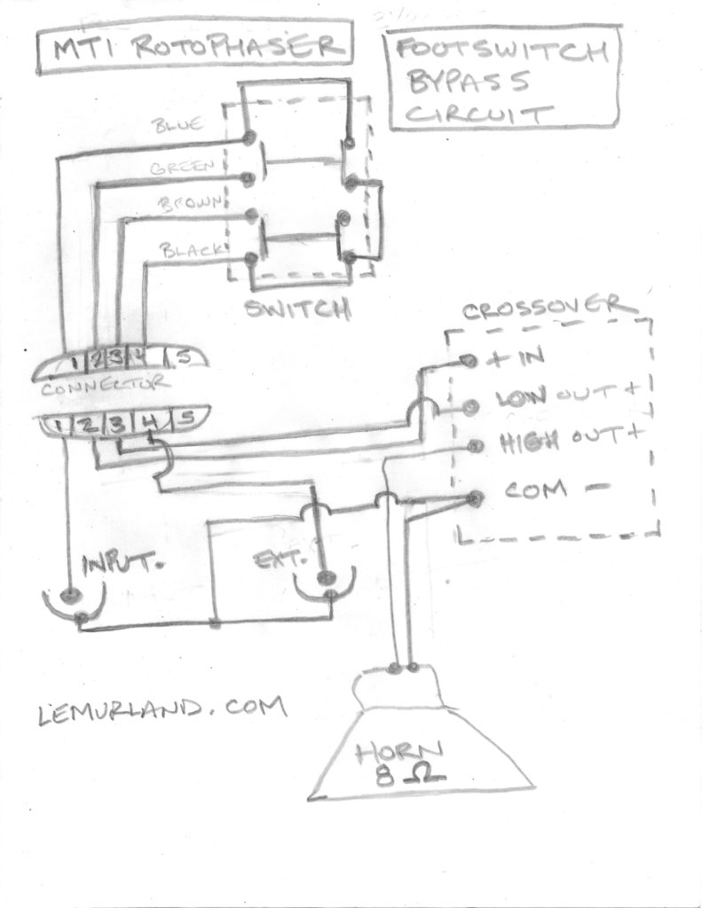 MTI Rotophaser Footswitch Schematic - Bypass Circuit